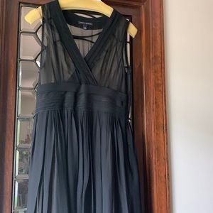 Banana Republic sheer black dress with nude slip, size 6
